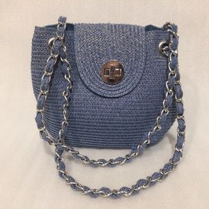 KELLY & KATIE Shoulder Bag Woven Light Blue